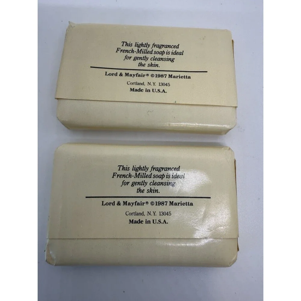2‎ Vintage Lord & Mayfair Face Body Bar French 1987, Red Lane, Pharmacopia Soap